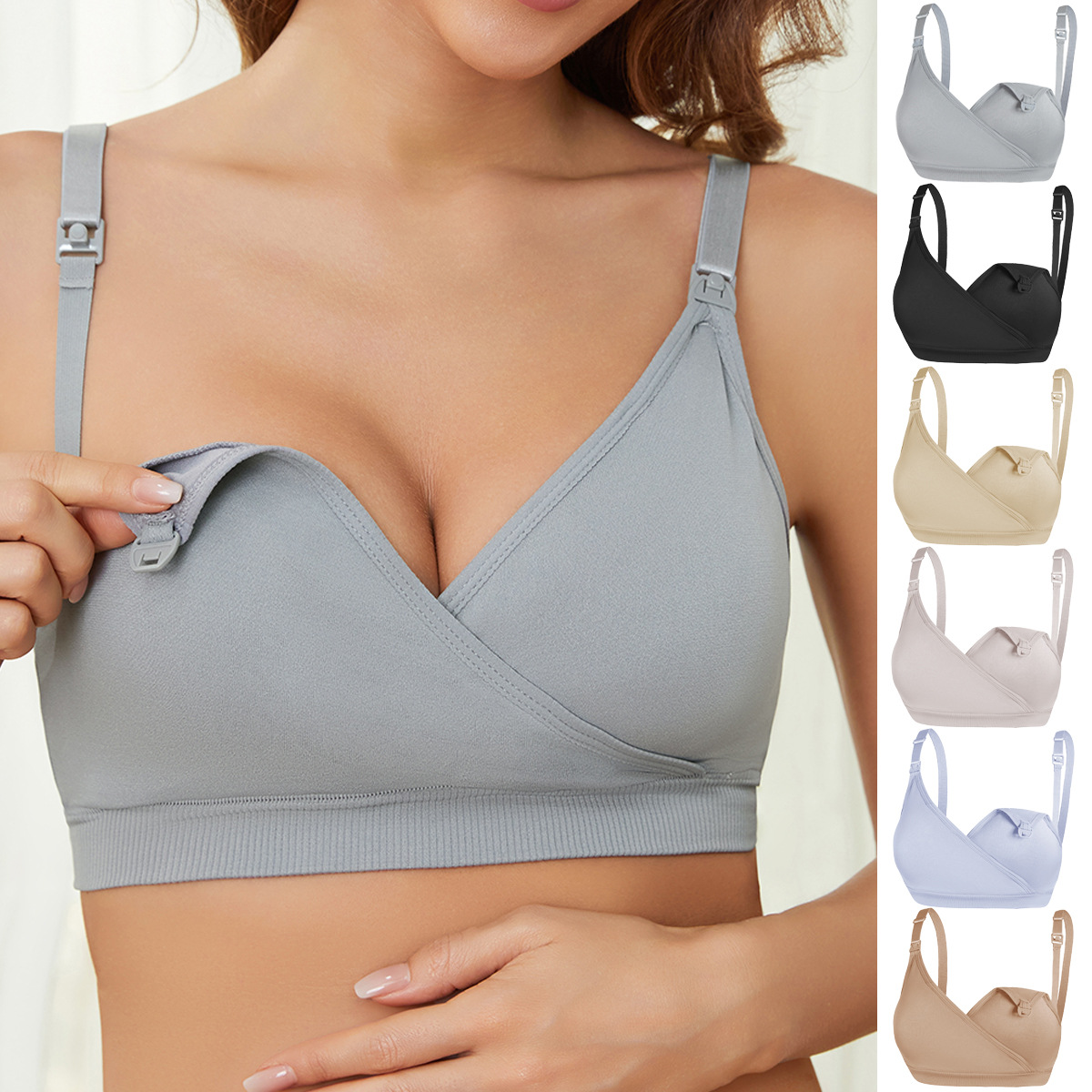 Nursing Bra Clip - 와이어 프리 출산 간호 브래지어 나일론
