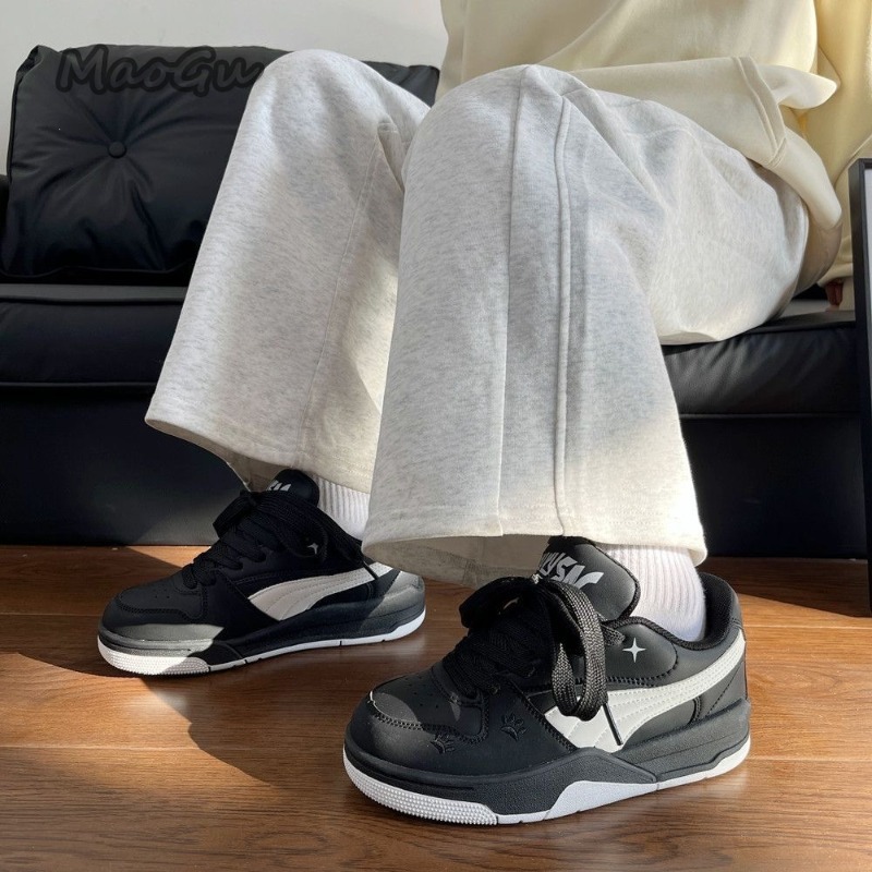 여성용 블랙 화이트 가죽 스케이트보드 신발 레이스업 캐 - Vans Shoes Old Skool 리뷰 및 가격